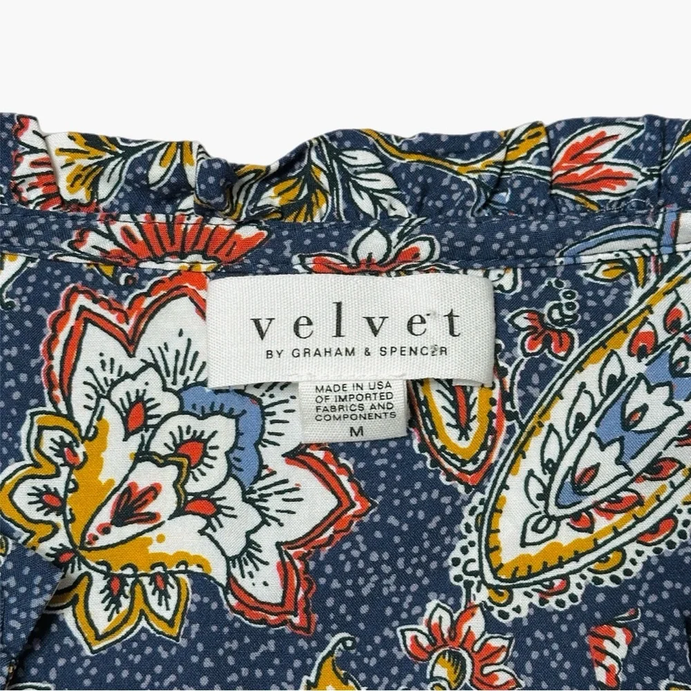 Velvet by Graham & Spencer Paloma Tie Waist in Navy Floral Mini Dress Size M - Picture 6 of 8